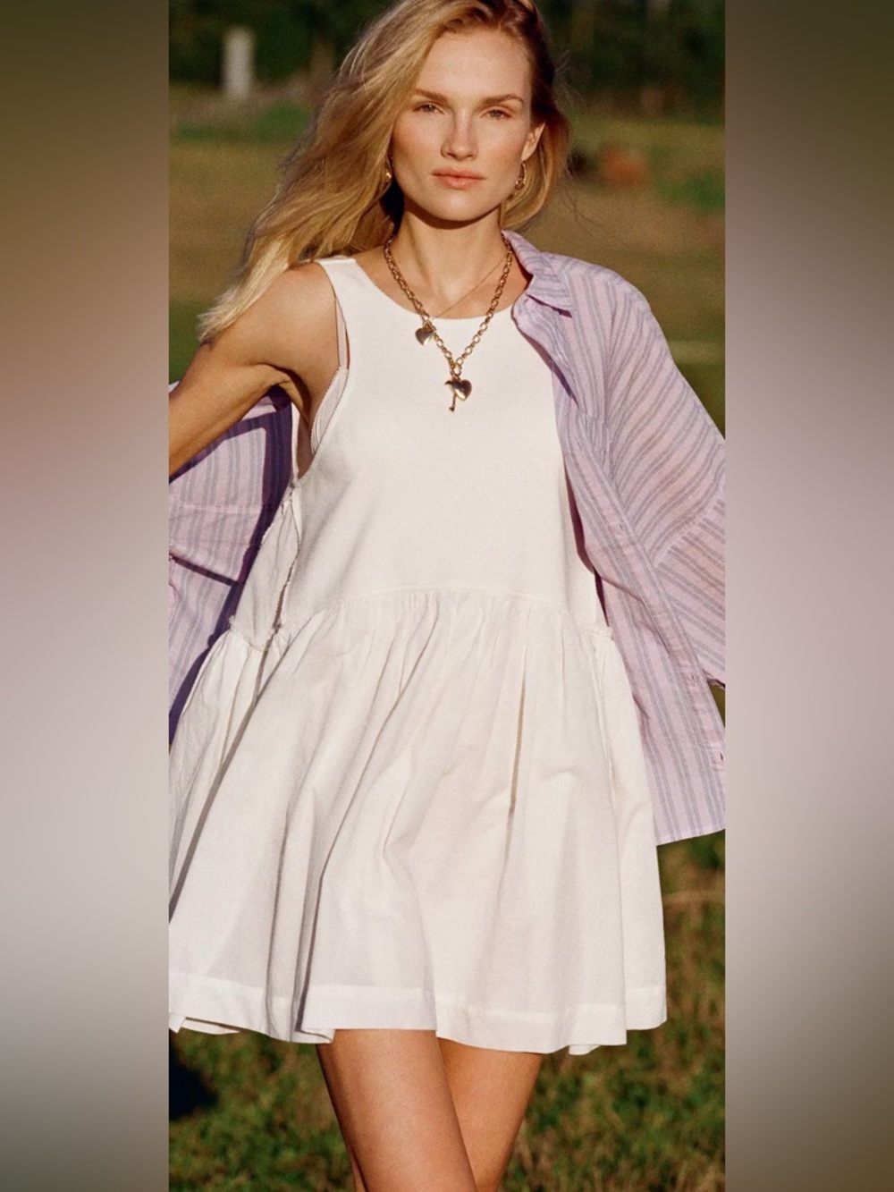 Urban Outfitters White Sleeveless Tiered Mini Dress #Classic Summer Style Mini S